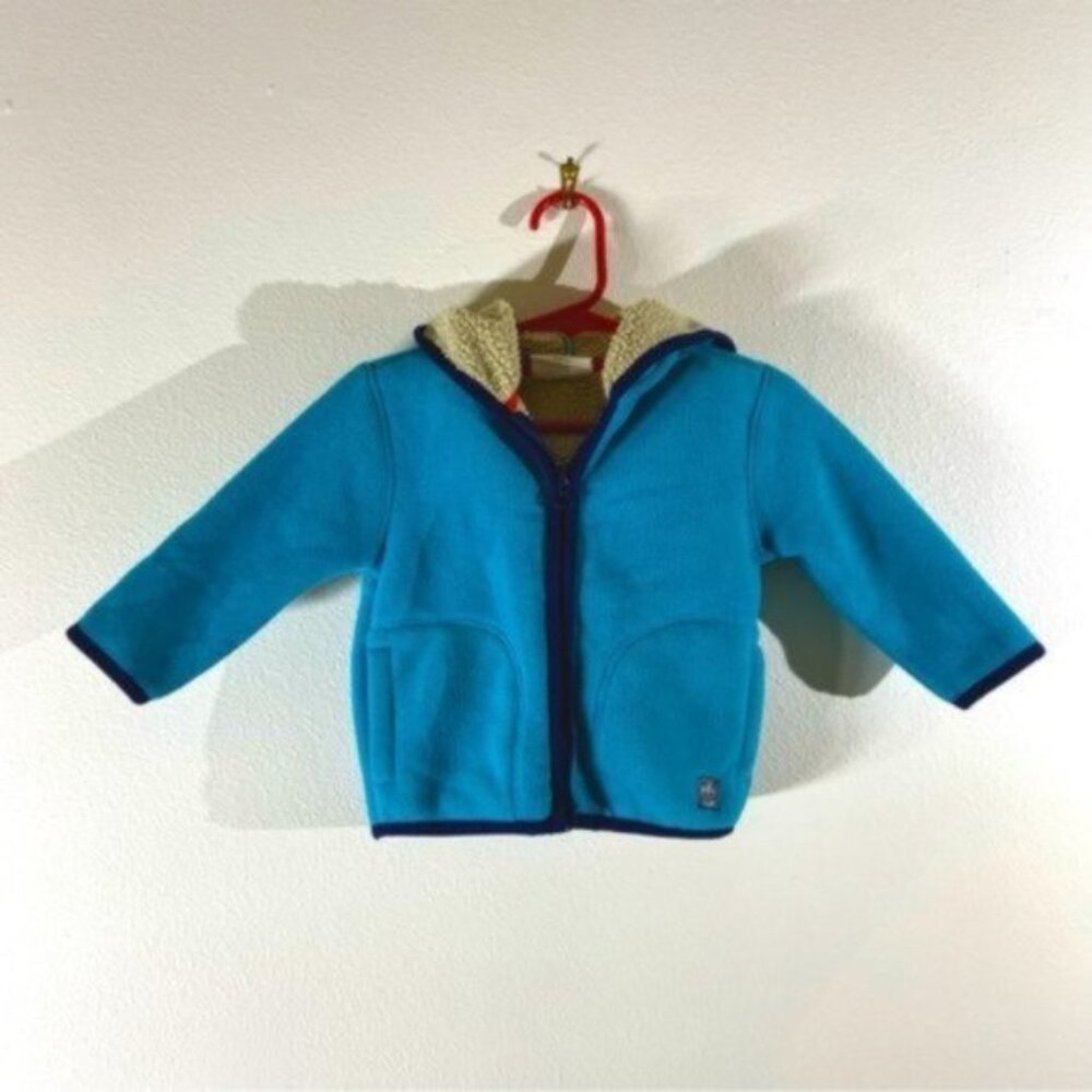 Crazy 8 Fleece Zip Up with Hood. 6-12 Months.